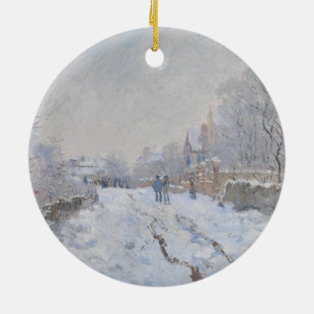 Adorno De Cerámica Nieve en Argenteuil (por Claude Monet) (Atrás)
