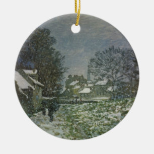 Adorno De Cerámica Nieve en Argenteuil por Claude Monet