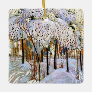 Adorno De Cerámica Nieve en octubre, arte fino,