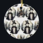 Adorno De Cerámica Nieve gótica de invierno<br><div class="desc">Hermoso diseño de invierno oscuro. ¡Añade un nombre para un regalo personal!</div>