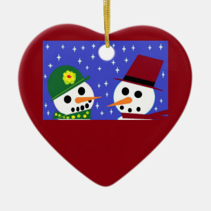 ADORNO DE CERÁMICA NIEVE MUJER NIEVE HOMBRE NIEVE GENTE ORNAMIENTO CA