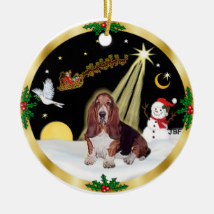 Adorno De Cerámica NightFlight - Basset Hound