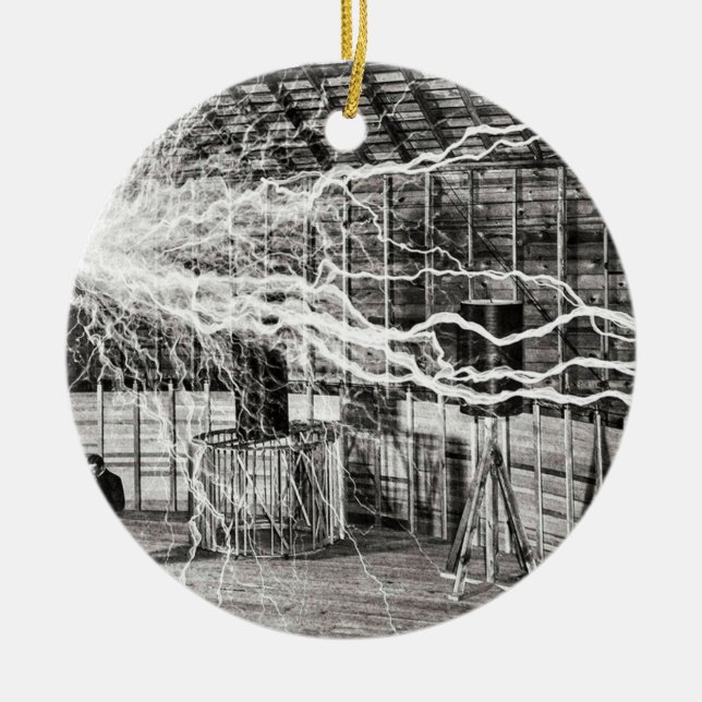 Adorno De Cerámica Nikola Tesla Electricidad (Frente)