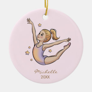 Adorno De Cerámica Niña de gimnasia personalizada Navidad