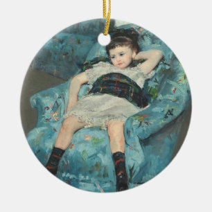Adorno De Cerámica Niña en una butaca azul, 1878 (oi