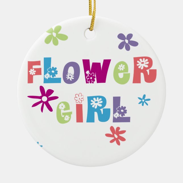 Adorno De Cerámica Niña Flor (Frente)