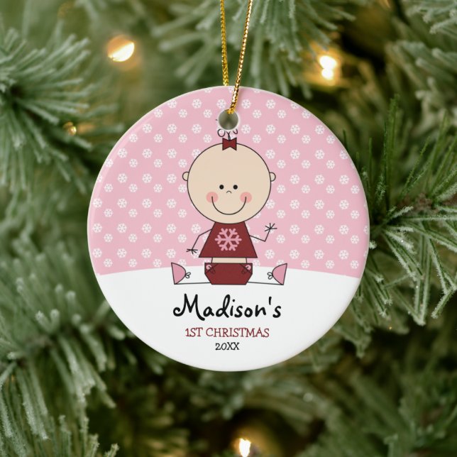 Adorno De Cerámica Niña Niña Navidades primero personalizadas (Árbol)