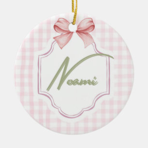 Adorno De Cerámica Niña Nove Noemí Personalizada Bow&Gingham