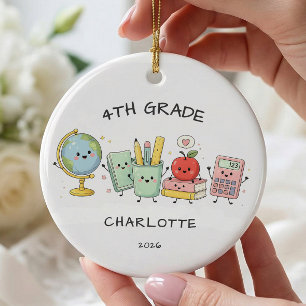 Adorno De Cerámica Niña personalizada de 4º grado