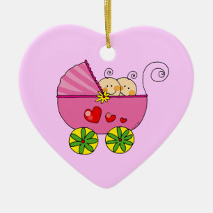 Adorno De Cerámica Niñas gemelas