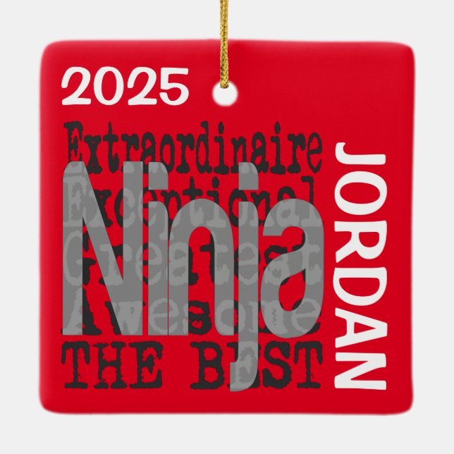 Adorno De Cerámica Ninja Extraordinaire PERSONALIZADO (Reverso)