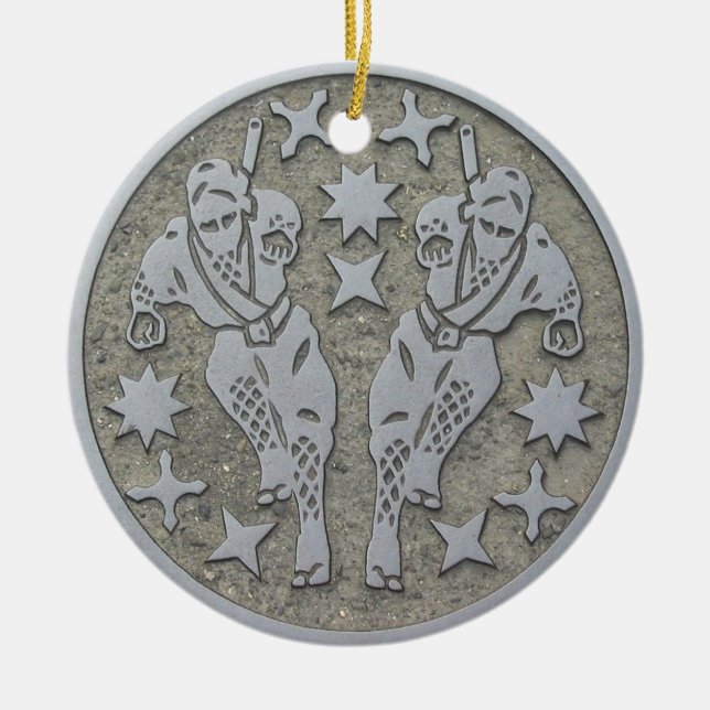 Adorno De Cerámica Ninja Manhole (Frente)