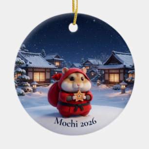 Adorno De Cerámica Ninja Santa Hámster Japonés Navidad Personalizada