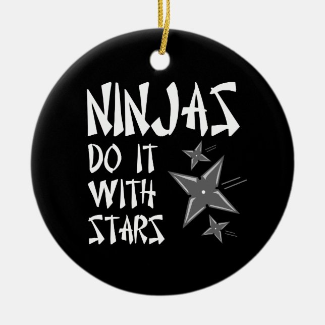 Adorno De Cerámica Ninjas lo hacen con las estrellas (Frente)
