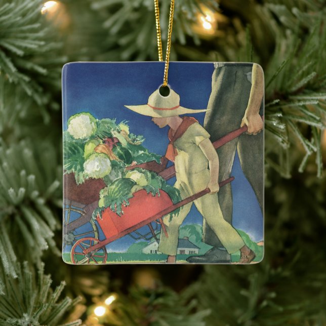 Adorno De Cerámica Niño de época, jardín orgánico; Jardín de la Victo (Árbol)