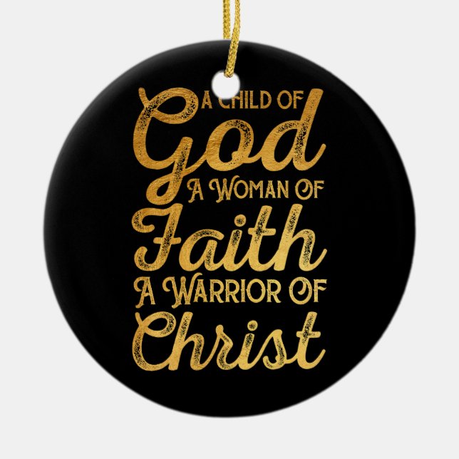 Adorno De Cerámica Niño Dios Mujer De Fe Guerrero De Cristo Jesús C (Frente)