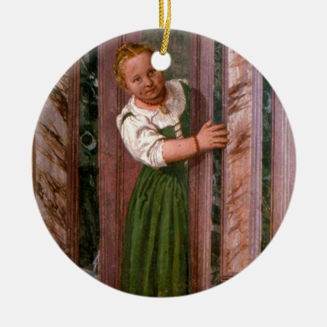 Adorno De Cerámica Niño en la puerta, del Sala un Crociera, c.156 (Frente)