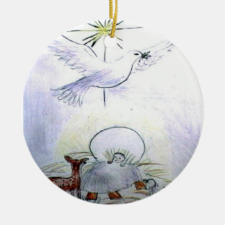 Adorno De Cerámica niño Jesús de la paloma