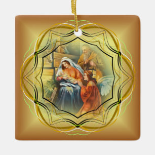 Adorno De Cerámica Niño Jesús, María y José, La Sagrada Familia, Ánge