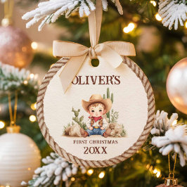 Adorno De Cerámica Niño Occidental Primera Navidad