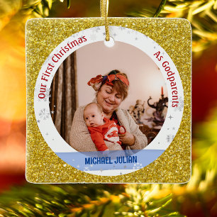 Adorno De Cerámica Niño Primero Navidad, padrino. Dos fotos
