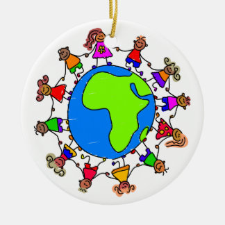 Adorno De Cerámica Niños africanos