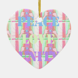 Adorno De Cerámica Niños bebés Paz Amor Unidad Hakuna Matata diseño.p