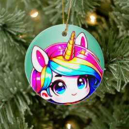 Adorno De Cerámica Niños de Anime Unicorn