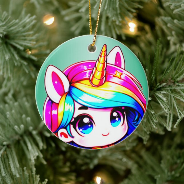 Adorno De Cerámica Niños de Anime Unicorn (Árbol)