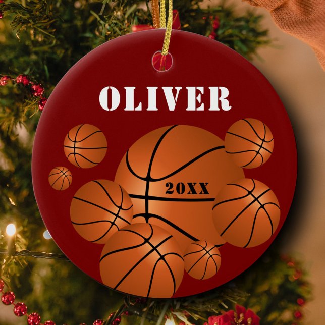 Adorno De Cerámica Niños deportivos de baloncesto Navidades Keepsake (Subido por el creador)