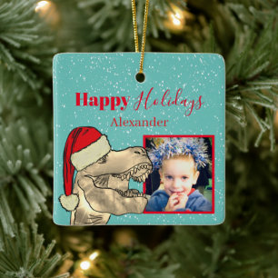 Adorno De Cerámica Niños Dinosaurios Santa personalizados