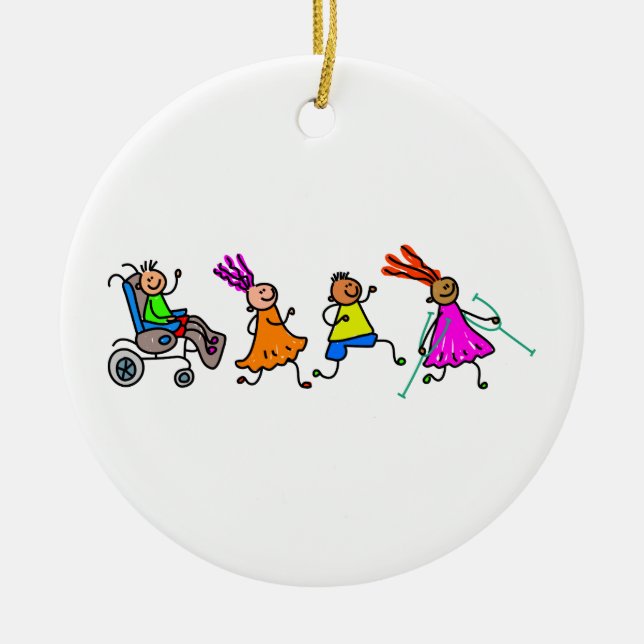 Adorno De Cerámica Niños lisiados (Frente)