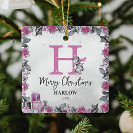 Adorno De Cerámica Niños pingüinos nombran a Navidades monográficos