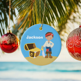 Adorno De Cerámica Niños piratas personalizados Navidades de nombres 