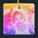 Adorno De Cerámica Niños simples foto Keepsake<br><div class="desc">Fácilmente diy y personalizar con sus propias imágenes este Personalizado Navidades simples de fotografía niños ornamento cerámico Rainbow Keepsake. Añadir cualquier formato fotográfico personalizado: vertical, horizontal, cuadrado. Crea tu propio obsequio de fotos de keepsake para la familia, los niños, los abuelos y los amigos. Diseñe su propia decoración de vacaciones,...</div>