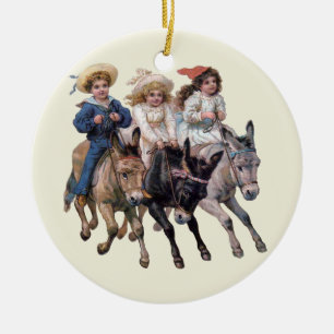 Adorno De Cerámica Niños y caballos de Victoria