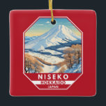 Adorno De Cerámica Niseko Hokkaido Japón Vintage de viajes de inviern<br><div class="desc">Diseño de arte Niseko Winter mostrando el paisaje invernal.</div>