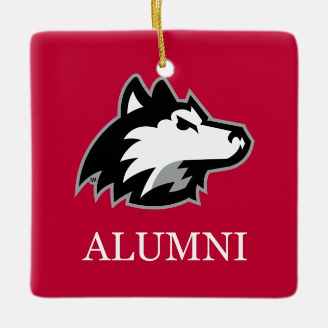 Adorno De Cerámica NIU Huskies Alumni (Anverso)