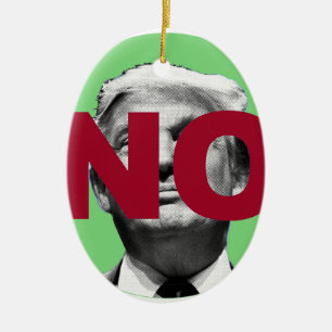 Adorno De Cerámica No a Trump (verde y rojo)