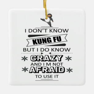 Adorno De Cerámica No conozco a Kung Fu pero sí sé loco