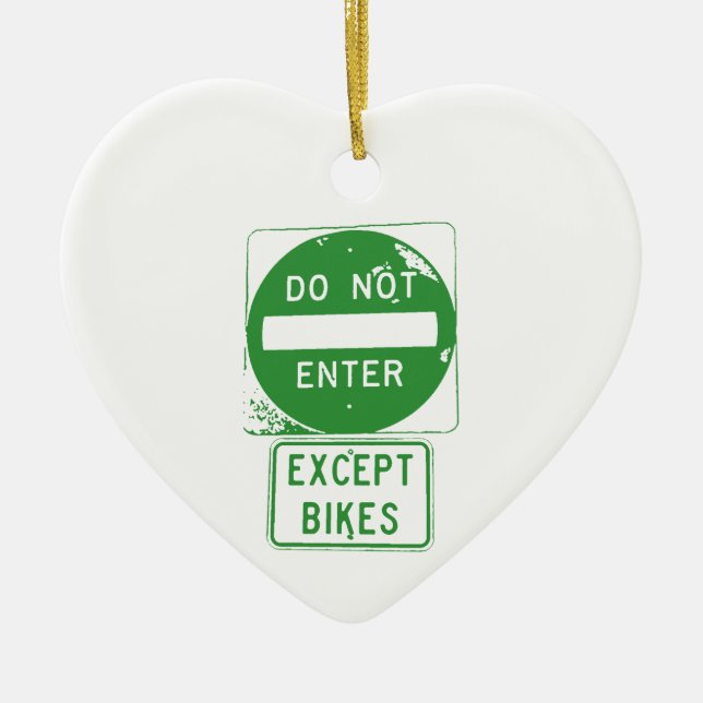 Adorno De Cerámica No entrar excepto bicicletas (Frente)