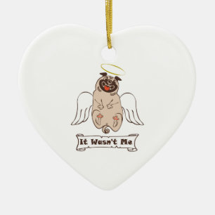 Adorno De Cerámica No fue una cita graciosa de ángel pug de mí