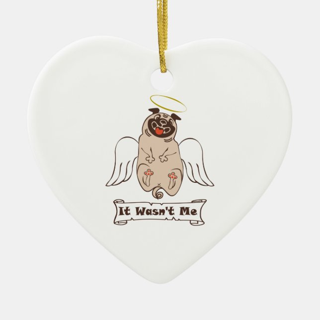 Adorno De Cerámica No fue una cita graciosa de ángel pug de mí (Frente)