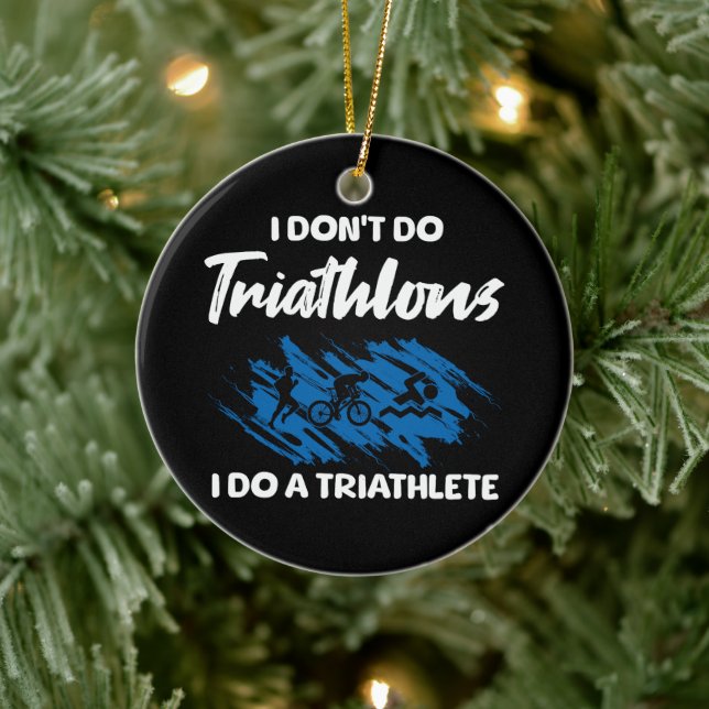 Adorno De Cerámica No hago triatlones, lo hago un triatleta gracioso (Árbol)