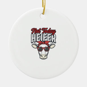 Adorno De Cerámica No Hoy Novilla Diseño Divertido de Vaca Vintage Ve