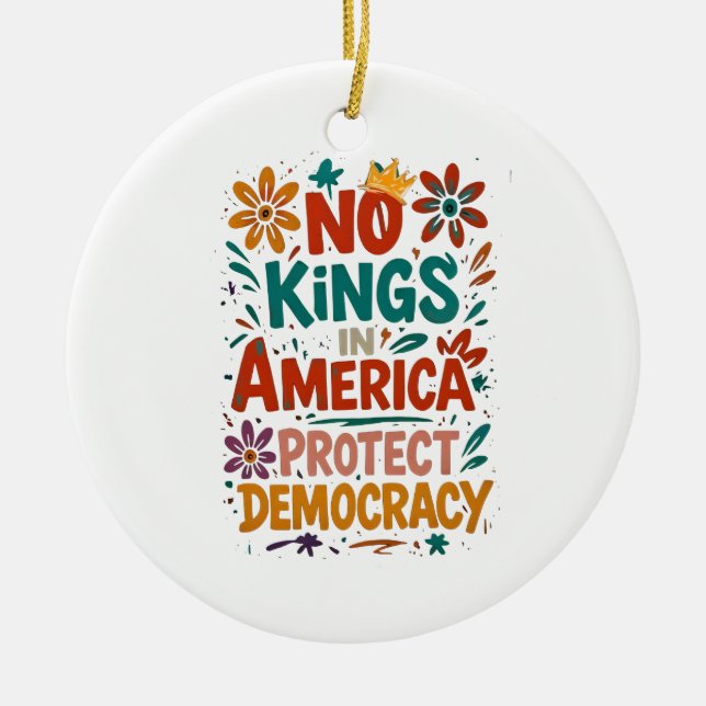 Adorno De Cerámica No King In America American Democracy  (Frente)