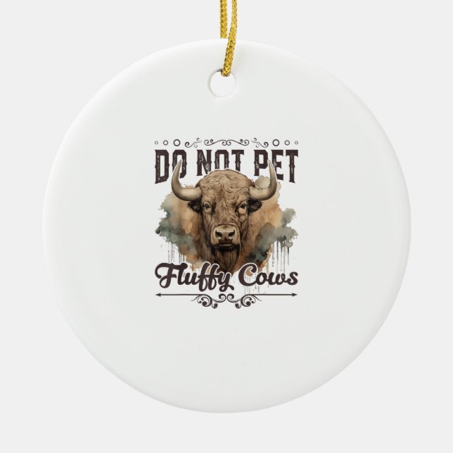 Adorno De Cerámica No Mascota El Parque Fluffy Cows Bison Yellowstone (Frente)