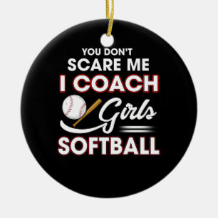 Adorno De Cerámica No me asustas, entreno Chicas en softbol