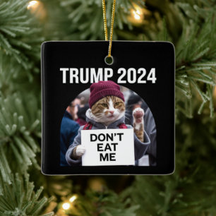 Adorno De Cerámica No me comas gatos para Trump 2024