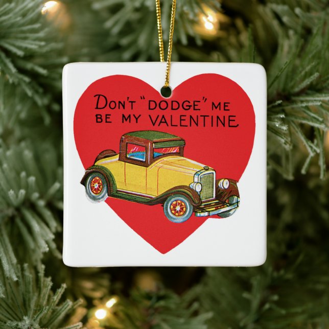 Adorno De Cerámica ¡No me engañes, sé mi San Valentín! Retro Valentin (Árbol)